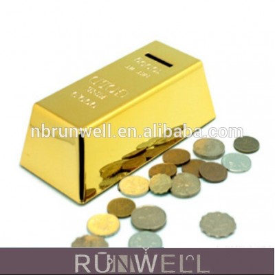 New design gold bar shape golden piggy saving bank